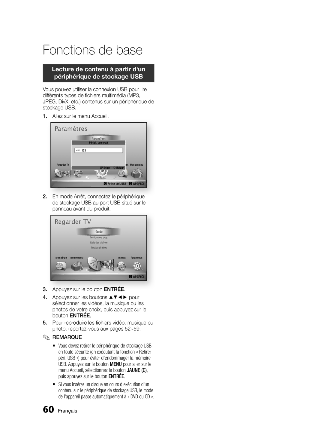 Samsung BD-D6900/EN, BD-D6900/XN, BD-D6900/ZF Panneau avant du produit, Bouton ENTRÉE, Photo, reportez-vous aux pages 52~59 